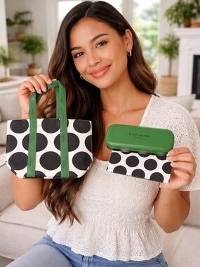 Kate Spade Sunglasses Case with Lens Cloth and Kate Spade Mini Tote Bag